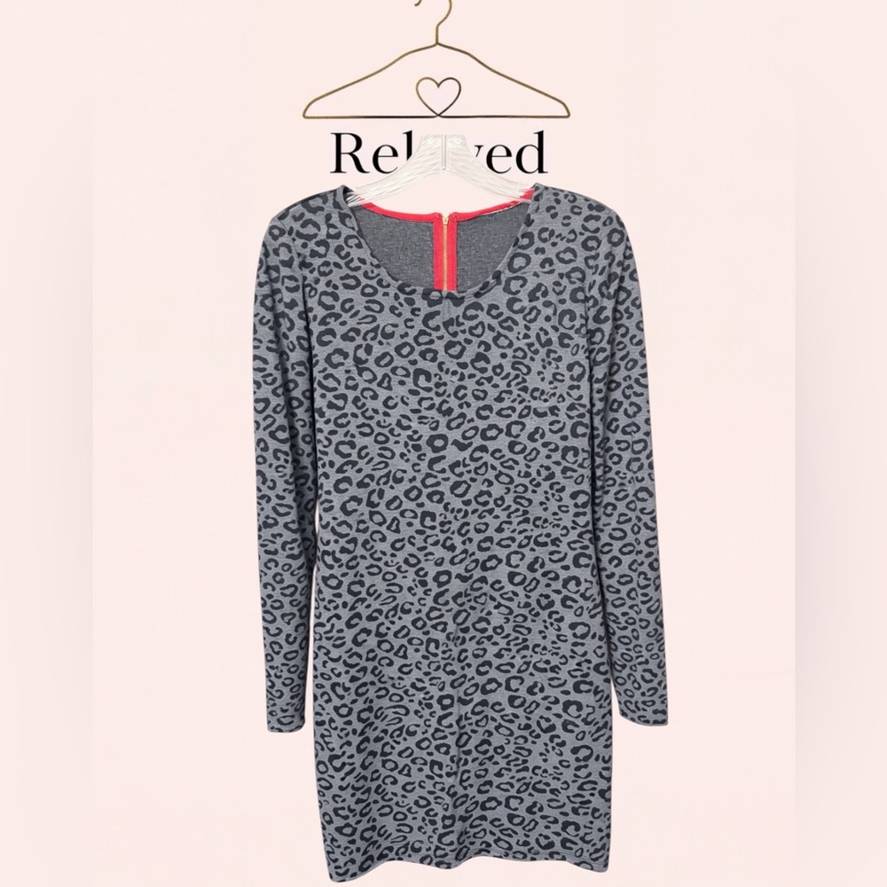 Banana Republic Charcoal Animal Print Dress